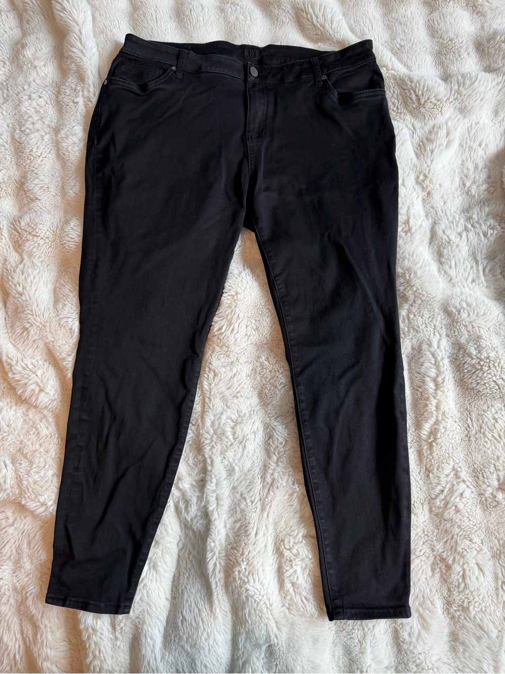 KUT From The Kloth Toothpick Skinny Jeans 18W Black Stretch Denim